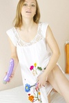 Cute teen goes topless and gets ready masturbate
