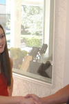 Carrie gets her pretty face fiested with sperm