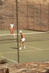 Two seventies ladies get fucked by studs on the tennis court