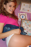 Cute teen topanga in hot pink shirt