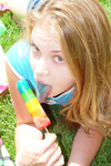 Watch this cute teen oustside with her kite