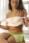 Pointy nipples teen masturbates with long dildo
