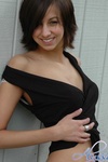 Alyssa shows off her body in a black dress