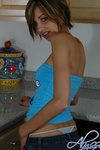 Alyssa poses in her I Love Trouble outfit in the Kitchen