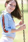 Cute teen tabitha has some fun on the swings flashing and peeking out her small cute boobies too