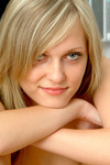 Blonde teen wearing sexy butterfly panty totally naked and shows off her body
