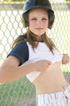 In between hits jules keeps her batting helmet on and flashes her tiny boobies you have to see this