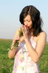 Sweet teen holly reveals her luscious body in the open field