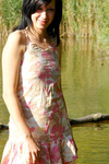 Check out these cute nipples of holly up close while getting wet in the lake