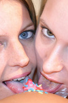 Jordan Capri is turned into a sundae and her girlfriends lick whipped cream off