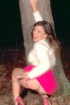 Hot brunette teen gets naked outdoor